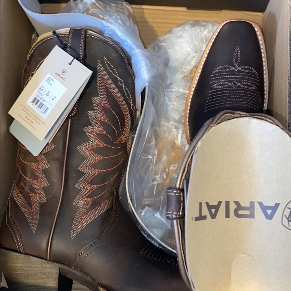 Ariat Woodsmoke Autry Cowgirl Boots - Square Toe - Picture 4 of 6